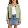 thumbnail image 1 of Edvintorg Girls Ribbed Knit Sweater Crew Neck Long Sleeve Button Up Cardigan Casual Uniform Sweaters for Kids Girls 0-9T, 1 of 9