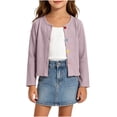 thumbnail image 1 of Edvintorg Girls Ribbed Knit Sweater Crew Neck Long Sleeve Button Up Cardigan Casual Uniform Sweaters for Kids Girls 0-9T, 1 of 9