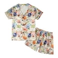 thumbnail image 1 of Edvintorg Girls Satin Pajamas Summer Casual Short Sleeve Shirt and Shorts Sets Cute Floral Printed Sleepwear for Girls Kids Home Clothing 2-8 Years, 1 of 3