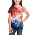 thumbnail image 1 of Edvintorg Girls Shirts Size 10-12 Trendy Printed Crew Neck Short Sleeve Pullover Tops Summer Casual Shirt for Girls, 1 of 6