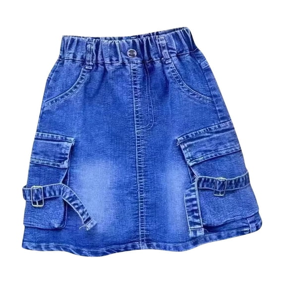 Edvintorg Girls Short Skirt Fashion High Waisted Mini Jean Skirts Summer Clothes Size 2-9