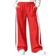 thumbnail image 1 of Edvintorg Girls Sweatpants Color Block Elastic Waisted Casual Jogger Fleece Loose Wide Leg Workout Pant with Pocket Clothes for Teen Girls Size 5-15, 1 of 9