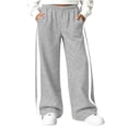 thumbnail image 1 of Edvintorg Girls Sweatpants Color Block Elastic Waisted Casual Jogger Fleece Loose Wide Leg Workout Pant with Pocket Clothes for Teen Girls Size 5-15, 1 of 9