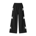 thumbnail image 1 of Edvintorg Girls Sweatpants Cute Bow Knot Elastic Waisted Loose Jogger Solid Color Wide Leg Casual Workout Pant with Pocket Girls Fashion Size 5-15, 1 of 7