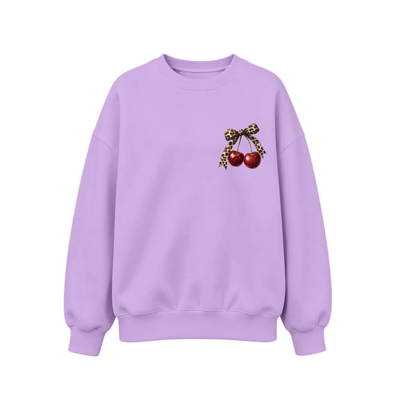 Edvintorg Girls Sweatshirts Cute Printed Long Sleeve Loose Pullover Top Solid Color Crew Neck Casual Sweatshirt Little Girls Clothes Size 1-13
