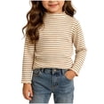 thumbnail image 1 of Edvintorg Girls Tops Long Sleeve Loose Stretch Pullover Shirt Striped Mock Neck Casual Blouse Clothes for Kids Size 3M-3Y, 1 of 6