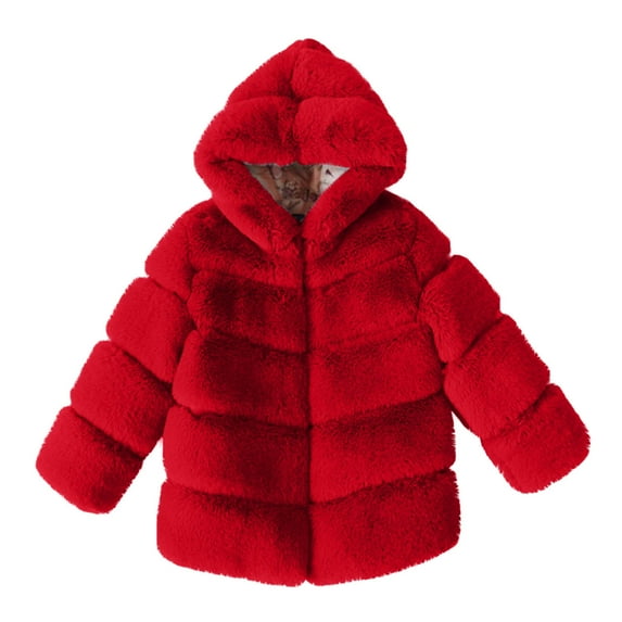 Edvintorg Girls Winter Coat 2025 Fashion Solid Color Thick Casual Hooded Cardigan Long Sleeve Warm Jackets for Girls 2-14Y Teenage Girls' Clothing
