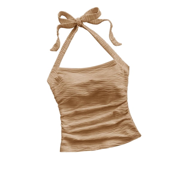 Edvintorg Halter Tops for Women Summer Sleeveless Shirt Going Out Clothes Y2K Trendy Cute Tank Top