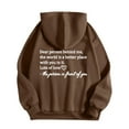thumbnail image 1 of Edvintorg Hoodies For Women Loose Fit Fashion Letter Print Round Neck Long Sleeve Hooded Sweatshirts Soft Pullover Tops Sudadera Mujer On Clearance, 1 of 4