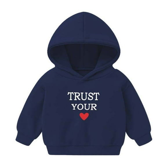 Edvintorg Hoodies for Kids Boys Fashion Letter Printing Casual Long Sleeve Pullover Tops Hooded Sweatshirt Kids Clothes Girls School Outfit 3-7 Years Children's Sportswear