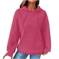 thumbnail image 1 of Edvintorg Hoodies Women Pullover Female Solid Casual Long Sleeve Round Neck Lightweight Sweatshirts Tops Comfy Fall Fashion Outfits, 1 of 7