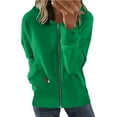 thumbnail image 1 of Edvintorg Hoodies Zip up Hooded Sweatshirts Fashion Classic Women Jackets Long Sleeve Zipper Loose Outerwear Coat Tops with Pockets Green Xxl, 1 of 5