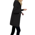 thumbnail image 1 of Edvintorg Hoodies for Women Solid Color Medium Long Hooded Sweatshirt Jacket with Pocket Fall Winter Long Sleeve Outwear Black XL, 1 of 3