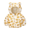 thumbnail image 1 of Edvintorg Jackets for Girls Long Sleeve Cute Cartoons Printed Bear Ears Hooded Cotton Padded Pockets Coats Children Outerwear with Zipper Warm Clothing 2-7 Years Winter Coats for Boys, 1 of 2