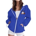 thumbnail image 1 of Edvintorg Jackets for Women Halloween Printed Zip up Coat Long Sleeve Hooded Outerwear with Pocket Plus Size Clothes for Women Blue S-3XL, 1 of 8