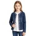 thumbnail image 1 of Edvintorg Jean Jacket for Girls Crew Neck Long Sleeve Open Front Denim Coat Teen Clothes for Girls Size 12-17, 1 of 9