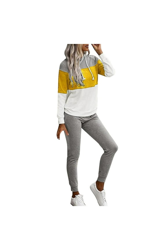 Jogger Sets for Women 2 Piece Long Sleeve Women's Set Sweatsuits Long Sleeve Hoodie and Sweat Pants Tracksuit Set Workout Jogging Sets Loungewear