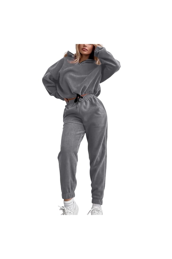 Jogging Sets for Women 2 Piece Sporty Casual Hoodie Set Long Sleeve Pullover Sweatshirt and Sweatpants Tracksuit Fall Outfits