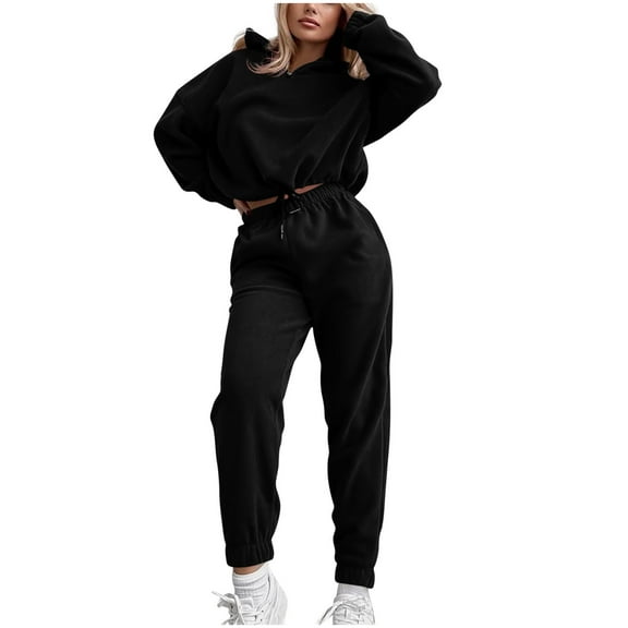 Edvintorg Jogging Sets for Women 2 Piece Sporty Casual Hoodie Set Long Sleeve Pullover Sweatshirt and Sweatpants Tracksuit Fall Outfits