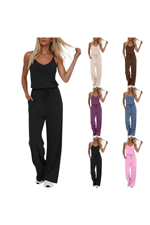 Jumpsuits for Women Casual Summer Rompers Comfy Beach Vacation Trendy Wide Leg Overalls Jumpers Fashion Clothes 2026