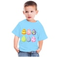 thumbnail image 1 of Edvintorg Kawaii Easter Eggs Tshirt for Kids 2025 Summer Girls Clothes Boys Tee Shirts Fashion Printed Round Neck Short Sleeve Tops 3-14Years Children's Clothing, 1 of 4