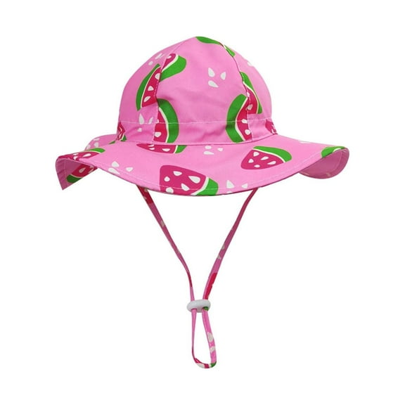 Edvintorg Kids 2023 Girls Hats Summer Children's Watermelon Print Sun Protection Caps Bucket Hat With Hat Rope