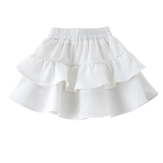 Edvintorg Kids Clothes Girls Summer Cute Ruffle Hem Elastic Waisted Loose Fit Casual A-Line Mini Skirt Size 3-14