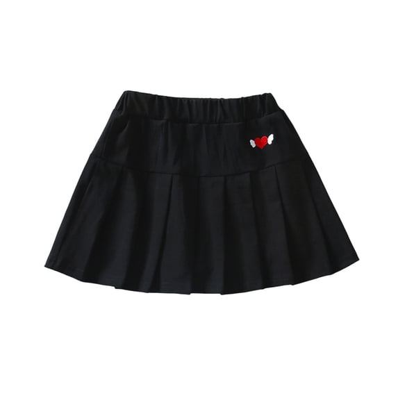 Edvintorg Kids Clothes Heart Printed Elastic Waisted Casual Tennis Sport Pleated Mini Skirt Size 3-9