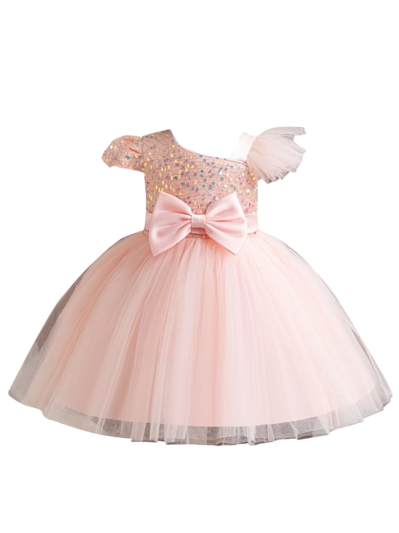 Kids Dresses for Girls 1-6Years Children Baby Girls Sleeveless Bow Embroidery Princess Summer Dress Party Pageant Dresses Vestido Infantil