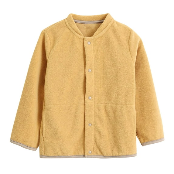 Edvintorg Kids Girls Winter Jackets And Coats Casual Fleece Jacket Long Sleeve Button Outwear Children Boys Stand-Up Collar Coat Children's Outerwear