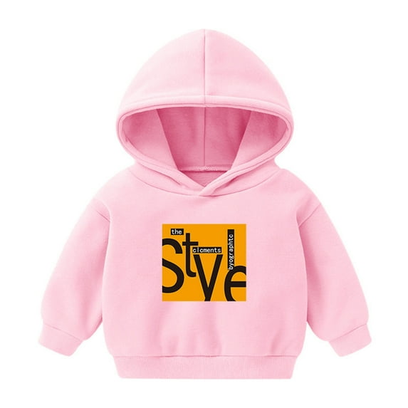 Edvintorg Kids Hoodie Fashion Letter Printing Casual Long Sleeve Pullover Tops Hooded Sweatshirt Kids Clothes Boys School Outfit 3-8 Years Children's Sportswear
