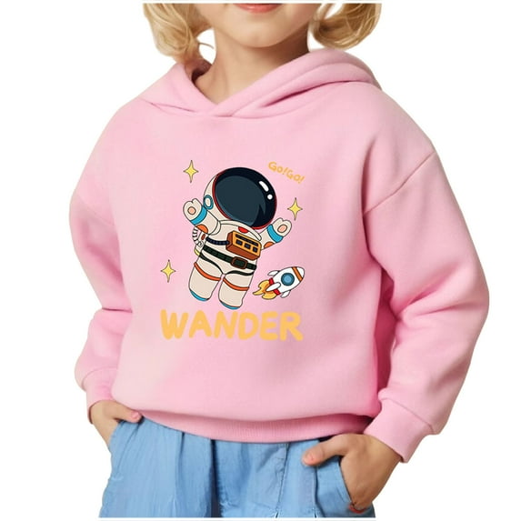 Edvintorg Kids Pullover Sweatshirt Cute Cartoons Printed Classic Soft Sportswear Hooded Sweatshirts Girls Hoodie School Outfits 3-8 Years Hoodies for Boys