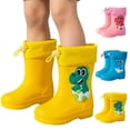 thumbnail image 1 of Edvintorg Kids Rain Boots Cute Dinosaur Pattern Easy-On Lightweight Rain Shoes Children Waterproof Shoes 18M-8Y Toddler Rain Boots, 1 of 8