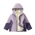 thumbnail image 1 of Edvintorg Kids Rain Jacket Outdoor Waterproof Windproof Fleece Warmth Rain Coat Long Sleeve Hooded Cardigan Outerwear for Kids 3-16Years, 1 of 6
