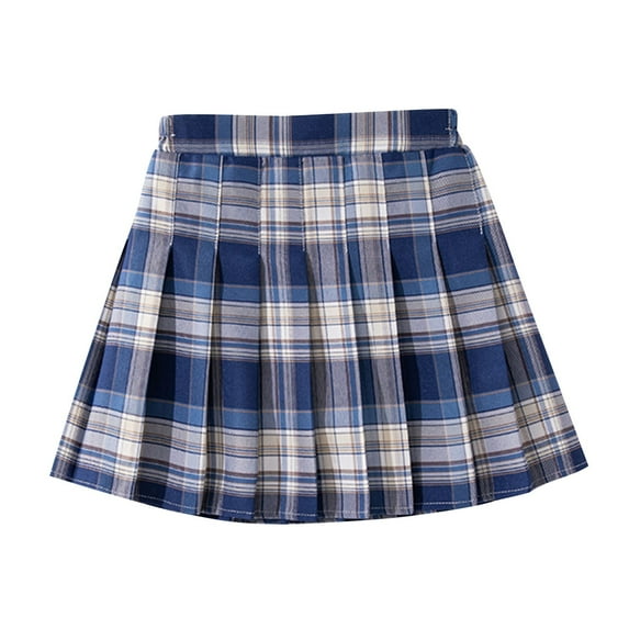 Edvintorg Kids Skirts Girls 4-14 Cute Plaid Casual Elastic Waist School Uniform Pleated Skirt Cotton Mini Shorts Skirts for Girls