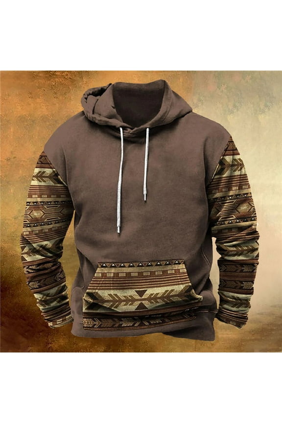 Korean Streetwear Sweatshirts for Men Long Sleeve Comfortable Hoodie Heart Pattern Printed Hooded Pocket Sweatshirt with Drawstring