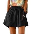 thumbnail image 1 of Edvintorg Korean Style Women's Shorts Casual Cotton and Linen Shorts for Women 2025 Summer High Waisted Embroidery Wide Leg Shorts with Pockets Black L, 1 of 7