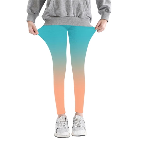 Edvintorg Leggings for Girls 3-8 Years Fashion Gradient Printing High Waist Stretchy Soft Tights Pants Kids Summer Leggings for School Wearing Yoga Leggings