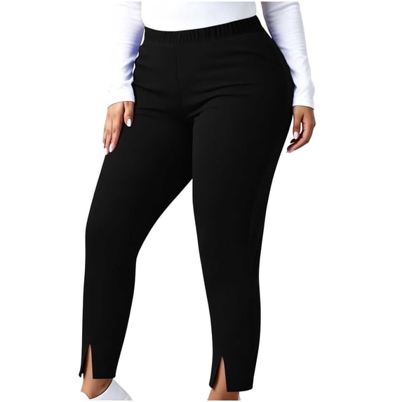 Edvintorg Leggings for Women Plus Size High Waisted Stretch Slimming Yoga Pant Women's Clothing Black L-5XL