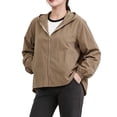 thumbnail image 1 of Edvintorg Lightweight Jacket Women Plus Size Fashion Long Sleeve Loose Casual Hooded Coat with Zipper Women Outerwear Woman Clothes Khaki XL, 1 of 8