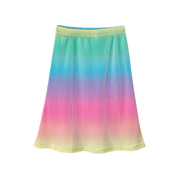 Edvintorg Long Skirt for Girls Color Block Elastic Waisted Casual Skirts Clothes for Girls Size 3-10