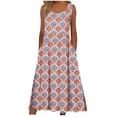 thumbnail image 1 of Edvintorg Long Summer Dresses for Women Casual Printed Crewneck Sleeveless Floral Dress with Pocket Womens Clothing Maxi Dresses for Women 2026 Multicolor M, 1 of 5