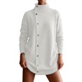 thumbnail image 1 of Edvintorg Long Sweaters for Women Turtleneck Long Sleeve Ribbed Knitted Tops with Side Buttons Business Casual Fall Sweater Plus Size, 1 of 8