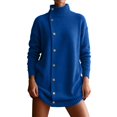 thumbnail image 1 of Edvintorg Long Sweaters for Women Turtleneck Long Sleeve Ribbed Knitted Tops with Side Buttons Business Casual Fall Sweater Plus Size, 1 of 8