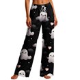 thumbnail image 1 of Edvintorg Lounge Pants Women Halloween Printed Loose Trouser Elastic Waisted Wide Leg Pant with Drawstring Womens Clothes Black S-2XL, 1 of 8