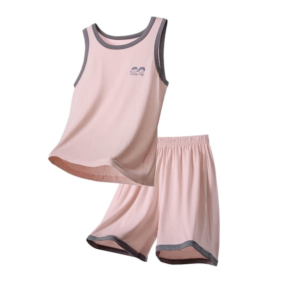 Edvintorg Loungewear for Boys Cotton Lightweight Soft Comfy Crew Neck Sleeveless Casual Tank Top and Short Size 1-15
