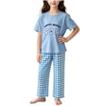 thumbnail image 1 of Edvintorg Loungewear for Girls Cute Printed Crew Neck Short Sleeve Loose Fit Casual Tops and Pants Size 2-15, 1 of 5