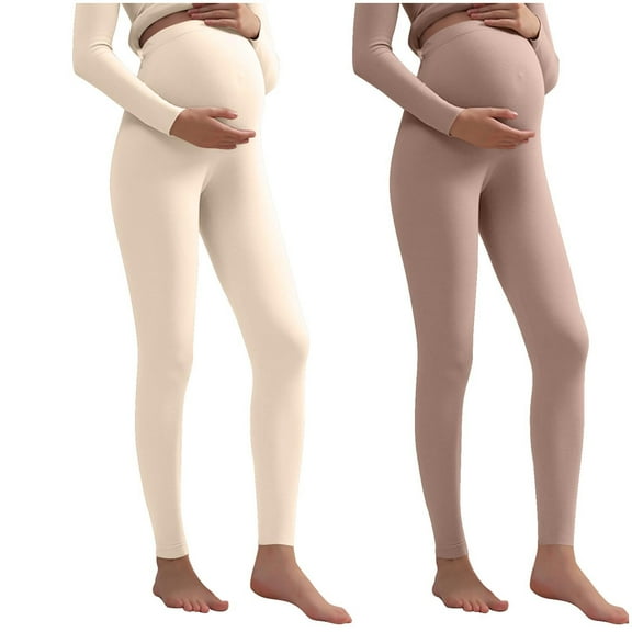 Edvintorg Maternity Leggings Women's Solid Color High Waisted Pants with Adjustable Winter Maternity Clothes Plus Size Pregnancy Leggings for Women