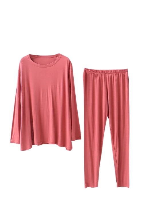 Maternity Pajama Set Women Fall Winter Maternity Clothes Solid Color Long Sleeve Casual Blouse and Pants Cute Sleepwear Lounge Set Pregnancy Clothes for Women