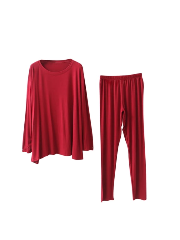 Maternity Pajama Set Women Fall Winter Maternity Clothes Solid Color Long Sleeve Casual Blouse and Pants Cute Sleepwear Lounge Set Pregnancy Clothes for Women